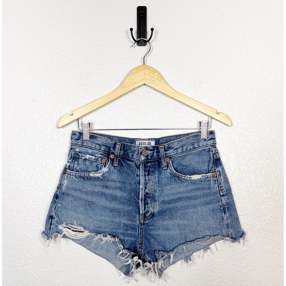 AGOLDE Parker Vintage Cut Off Jean Shirts Denim Women's Size 26 Rock Steady